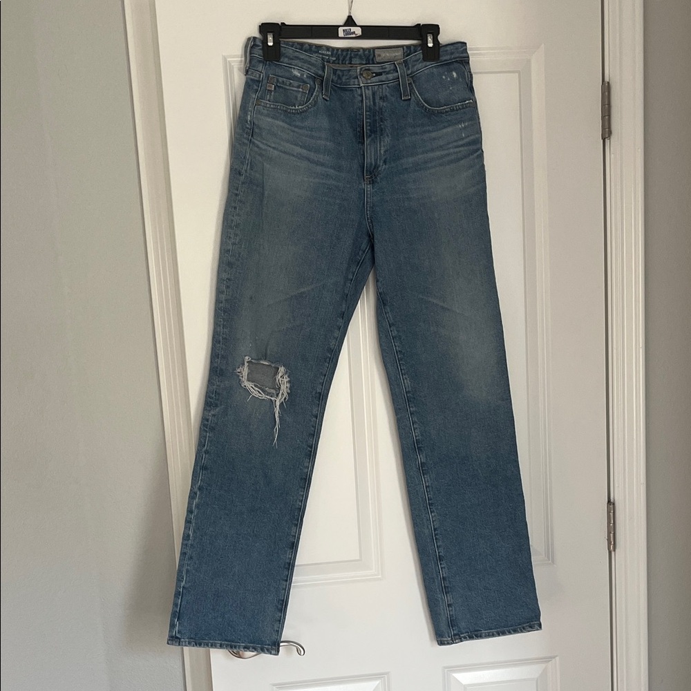 AG Adriano Goldschmied Distressed Blue Jeans